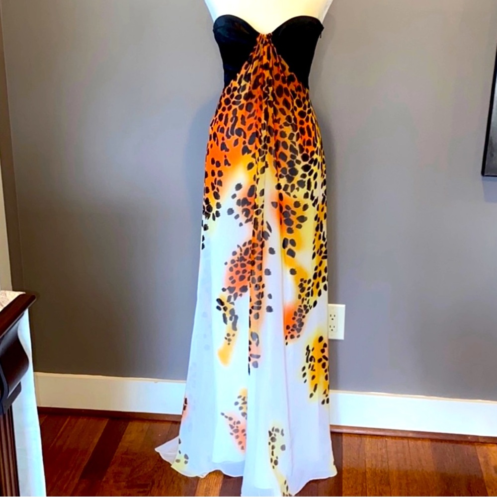 Cache cheetah gown size 4 petite